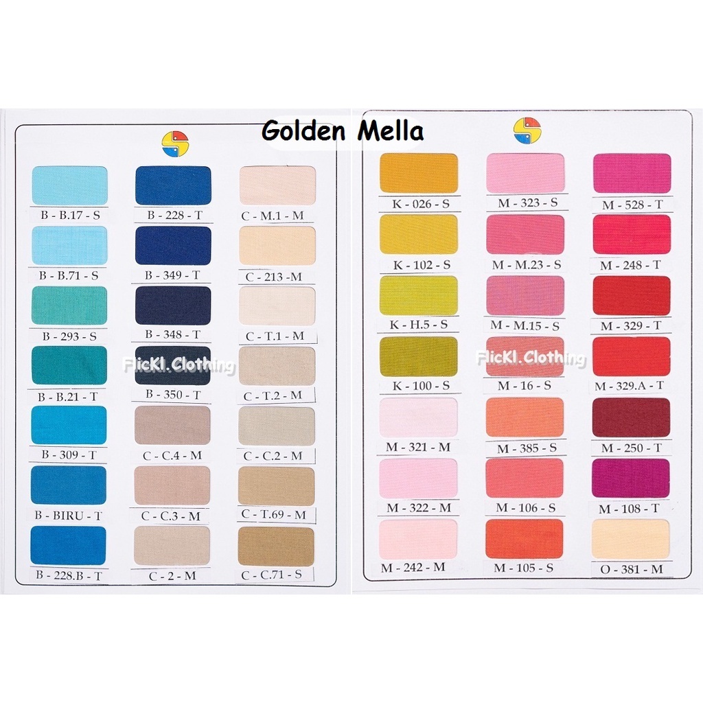 Bahan Kain Golden Mella Puring Furing Polos Rollan