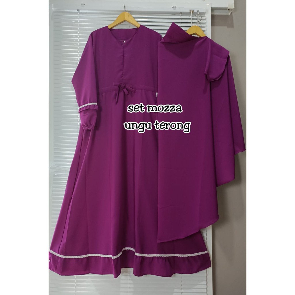 (COD) TERLARIS..!! GAMIS SET SYARI NABILAH/GAMIS WOLFIS SYARI SET HIJAB DAN CADAR-Terong