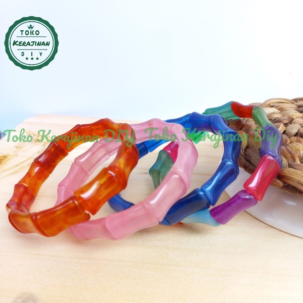 [ FREE BOX ] Gelang Batu Alam Motif Bambu Natural Pria Wanita