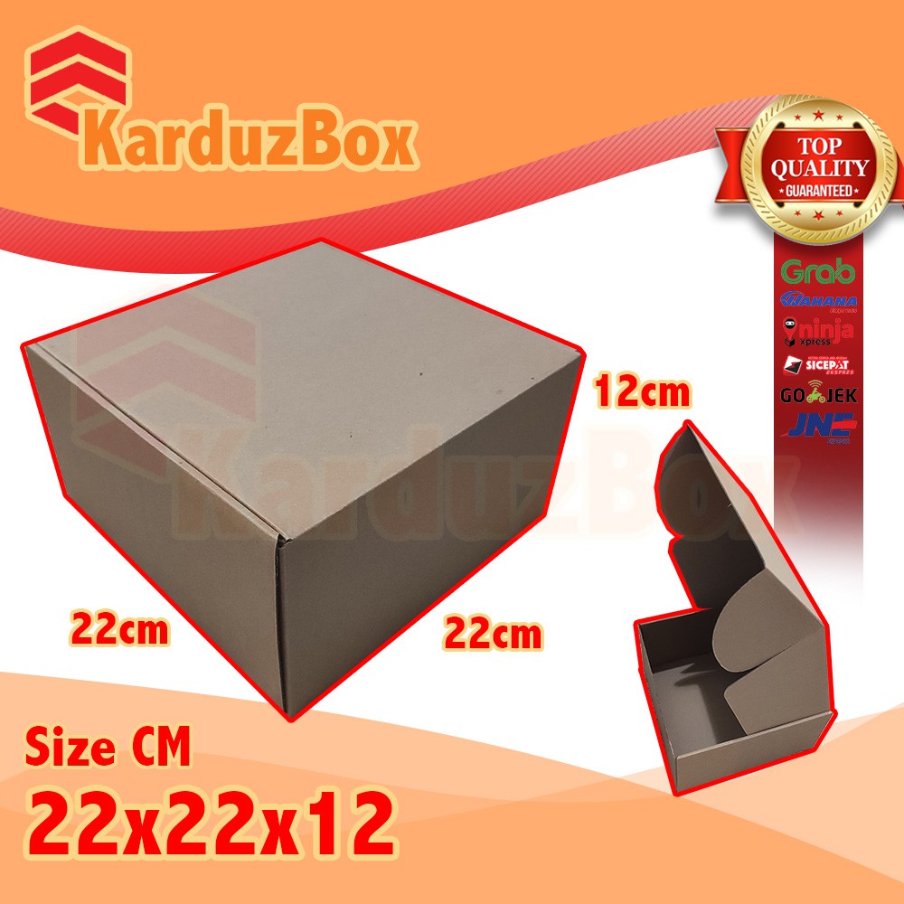 

22x22x12 kotak Kardus Packing Box Pizza, box hampers, box kado, kardus diecut polos