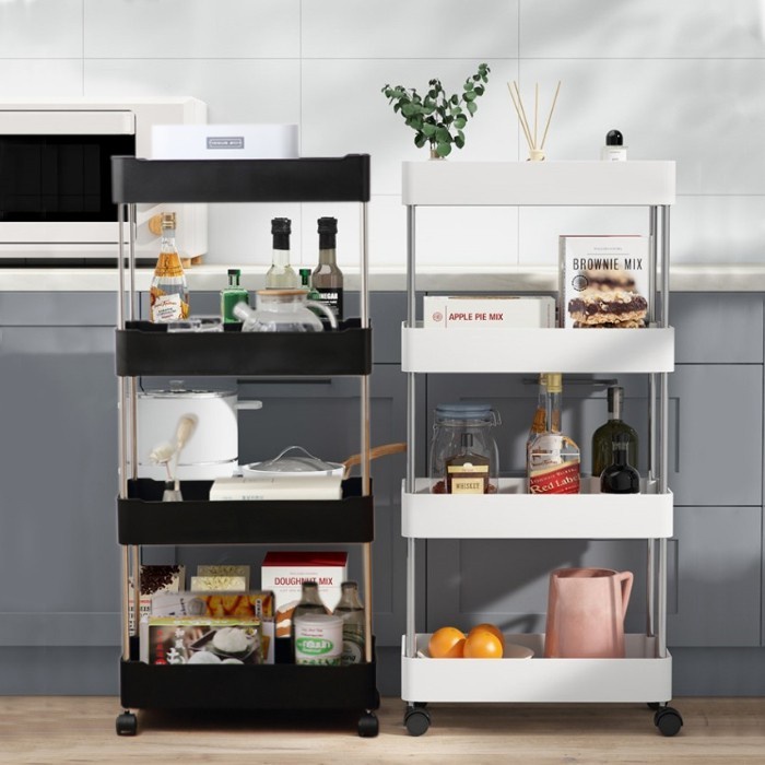 TROLI NARA 4 LAYER RAK SERBAGUNA BUMBU DAPUR RAK BUKU PORTBALE TEMPAT PENYIMPANAN TROLLEY 4 TINGKAT ADA RODA - NARA TROLI