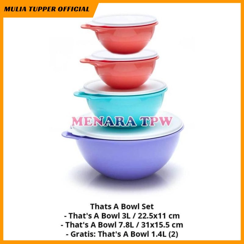 Baru Tupperware Thats A Bowl 4pcs