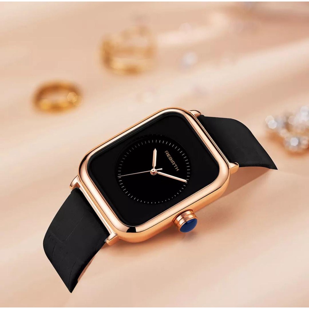 Rebirth RE 096P - Jam tangan wanita analog original strap kulit