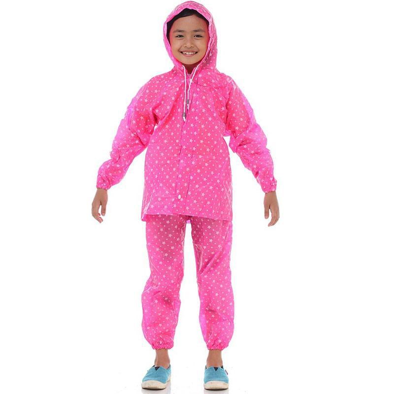 Jas Hujan Setelan Anak Motif Polkadot Star Kids Plevia 110