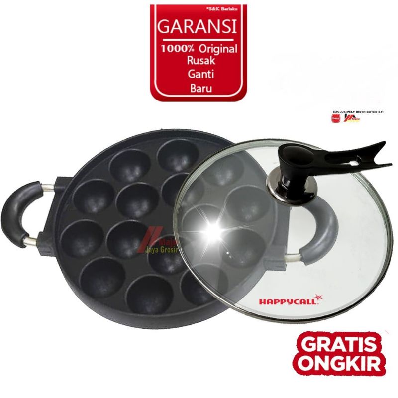 HAPPY CALL Cetakan Kue 15 Lubang Cekung Loyang Kue Takoyaki Mini Cetakan Bergedel Mini