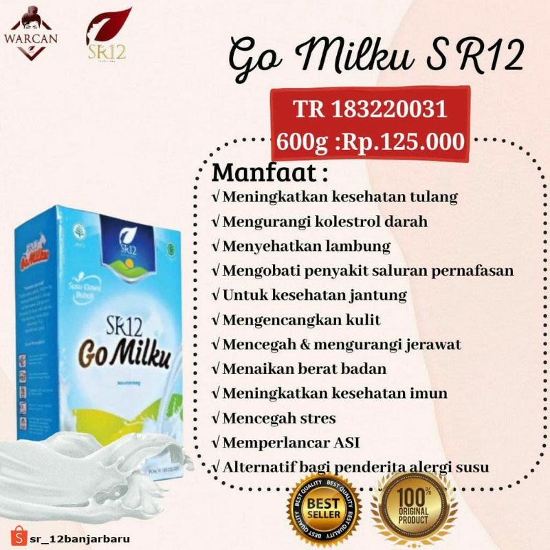 

SR12 GO MILKU SUSU KAMBING ETTAWA HALAL BPOM MENINGKATKAN KESEHATAN 600 gr