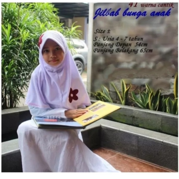 KERUDUNG ANAK SEKOLAH PAUD/SD BUNGA CEPLOK ( 6-9 TAHUN ) HIJAB SEKOLAH  JILBAB ANAK SEKOLAH