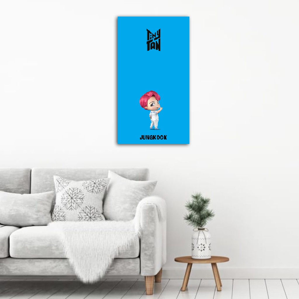 wall decor tiny tan bangtan boys / BTS ukuran 15X30 bahan MDF