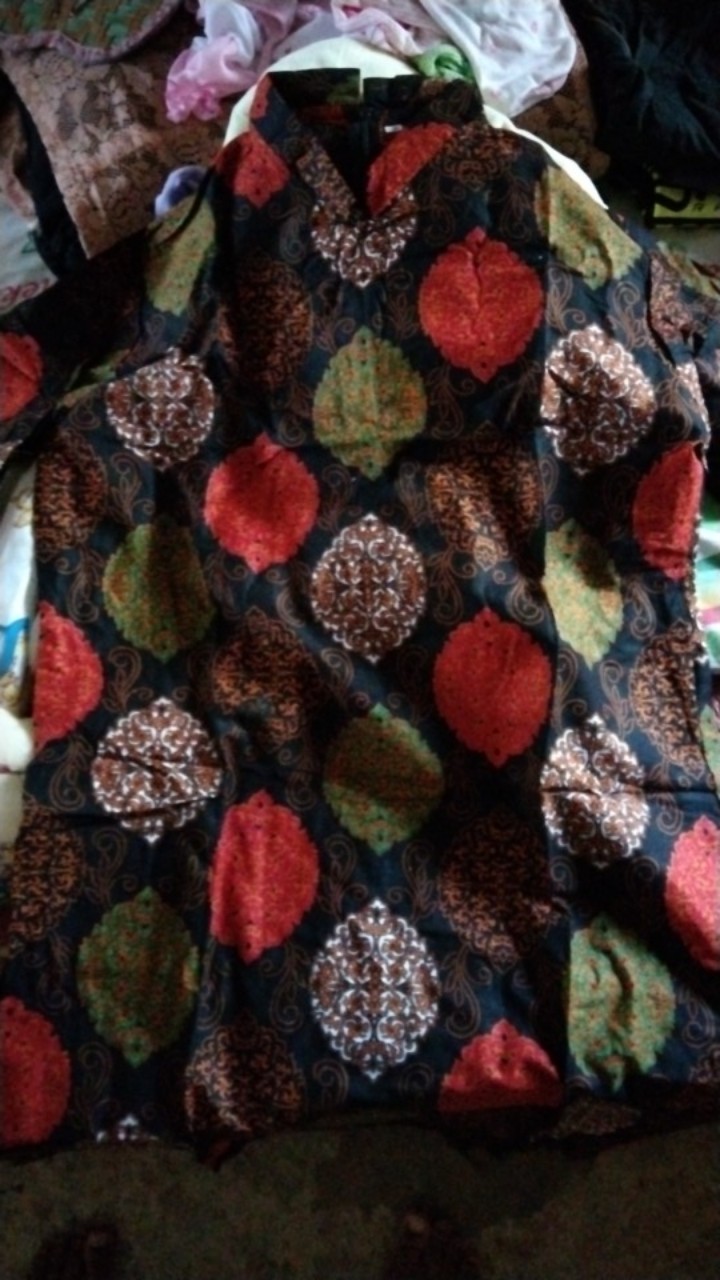 Batik Pasar Sentiling | Wawg | Tunik Panjang Batik Wanita Motif Tumplek Bleg Size M L Xl