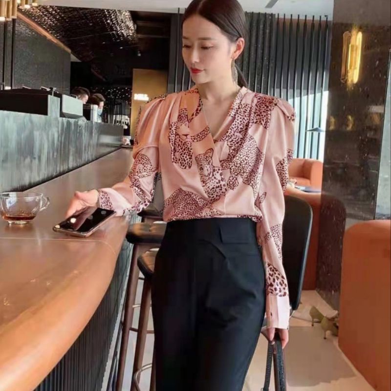 MDLV ~ 2720 PANTHERA WRAP TOP KOREA ATASAN WANITA BLOUSE SATIN BLOUSE PREMIUM FASHION IMPORT