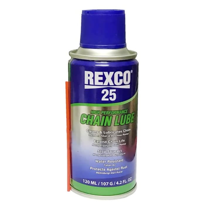 REXCO 25 120 ML 120ML HIGH PERFORMANCE CHAIN LUBE CAIRAN PELUMAS RANTAI CAIR 18 50 70 81 220 300 500