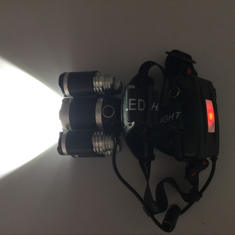 senter kepala LED XM-L T6 + 4 XPE 40000 Lumens/headlamp/senter kepala