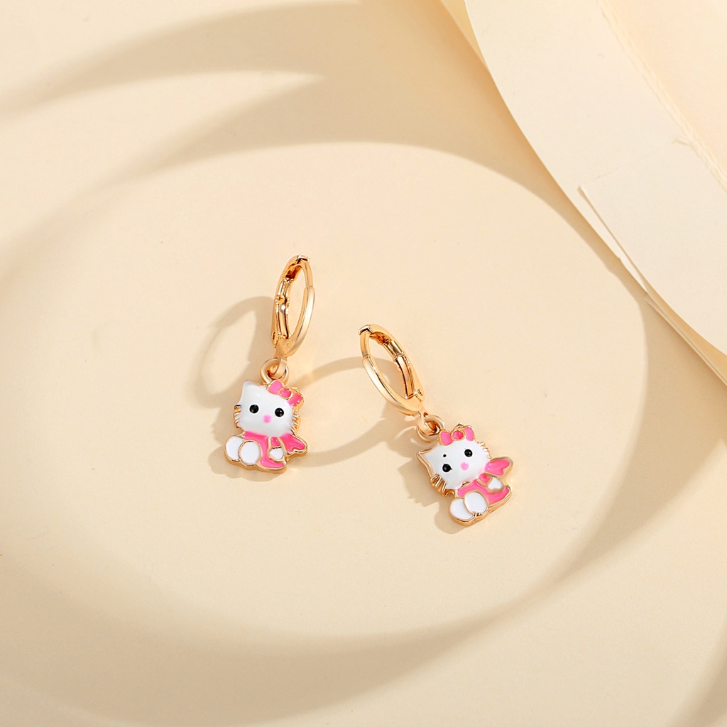 Y705 【COD】 Anting Anak-Anak Hello Kitty Fashion Emas Anting Anak Hello KittyTitanium