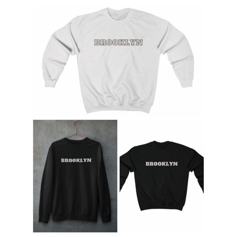 S - XXXXXL(6XL) Sweater Crewneck BROOKLYN Oversize Sweatshirt NY New York BIGSIZE Unisex 5XL 4XL 3XL XXXL XXXXXL XXL 2L Jumbo Street Style Urban Unisex Fleece Premium