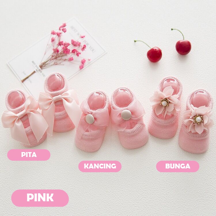 Kaos Kaki Model Sepatu Rajut Bayi Perempuan Prewalker Baby Girl Shoes Antislip 0 - 9 bulan