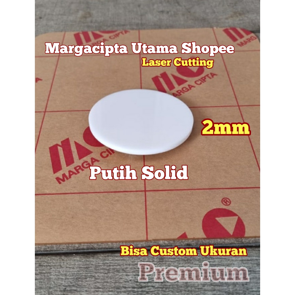 Premium Acrylic Putih Solid 2mm Diameter 3cm Akrilik Laser Cutting Bulat Potongan