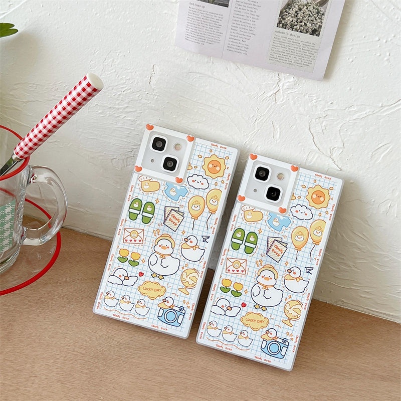 Case Motif Print Bebek Kecil Untuk IPhone 12 13 11 Pro Max X Xs Max Xr 7 8 Plus