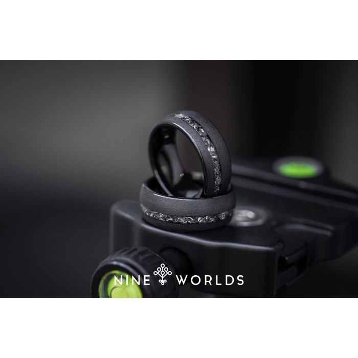 Nine Worlds Ring cincin Meteorite TUNGSTEN sandblasted limited edition