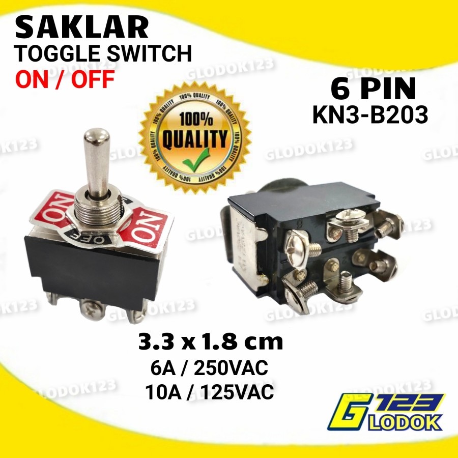 Saklar Switch Toggle Togle Tombol ON OFF 2 6 Pin Kaki