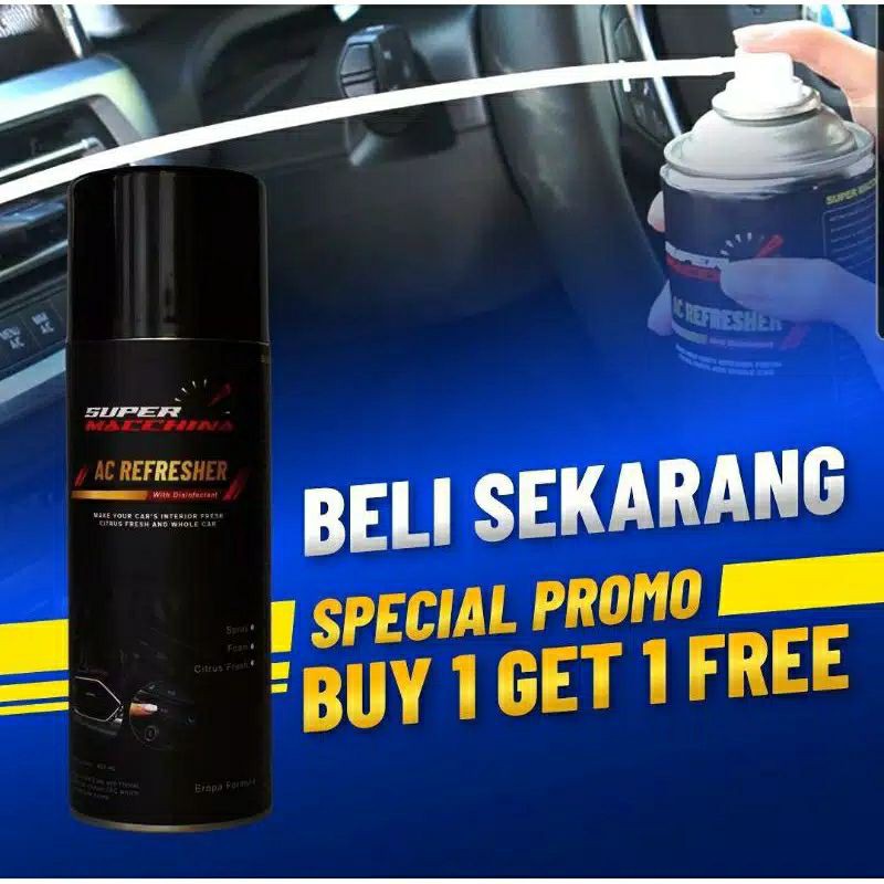 PROMO BUY 1 GET 1 SUPER MACCHINA ac refresher pembersih pendingin AC mobil segar with disenfectant