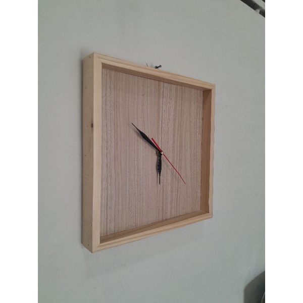 jam dinding bahan kayu jati belanda dan hpl