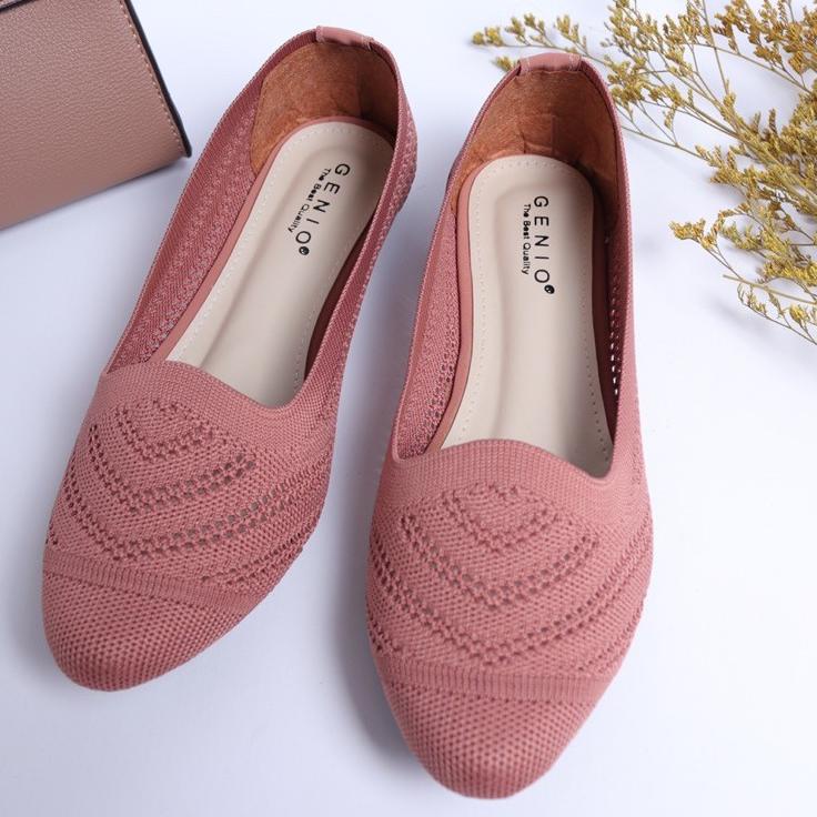 PNN.21Jl22ᴮ | SEPATU FLAT WANITA RAJUT IMPORT GENIO E39