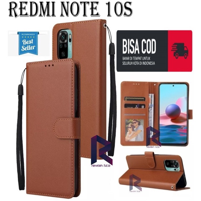 REDMI NOTE 10S CASE FLIP WALLET LEATHER KULIT PREMIUM SARUNG BUKA TUTUP FLIP CASE XIAOMI REDMI NOTE 10S