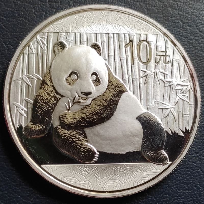 Uang Koin Perak Kuno 10 Yuan Panda China Tahun 2015 Silver Coin