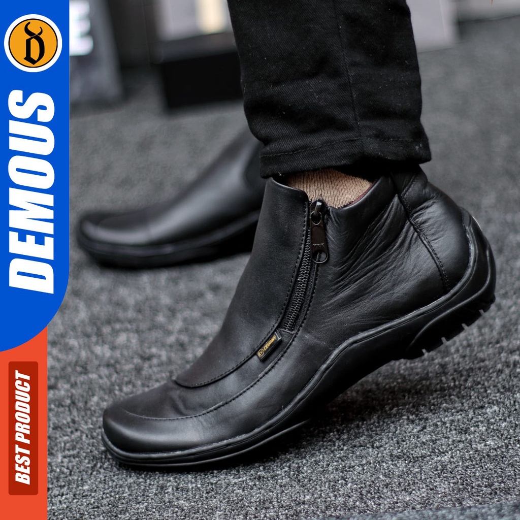 DEMOUS Pacuan - Sepatu Boots Pantofel Kulit Asli Kerja