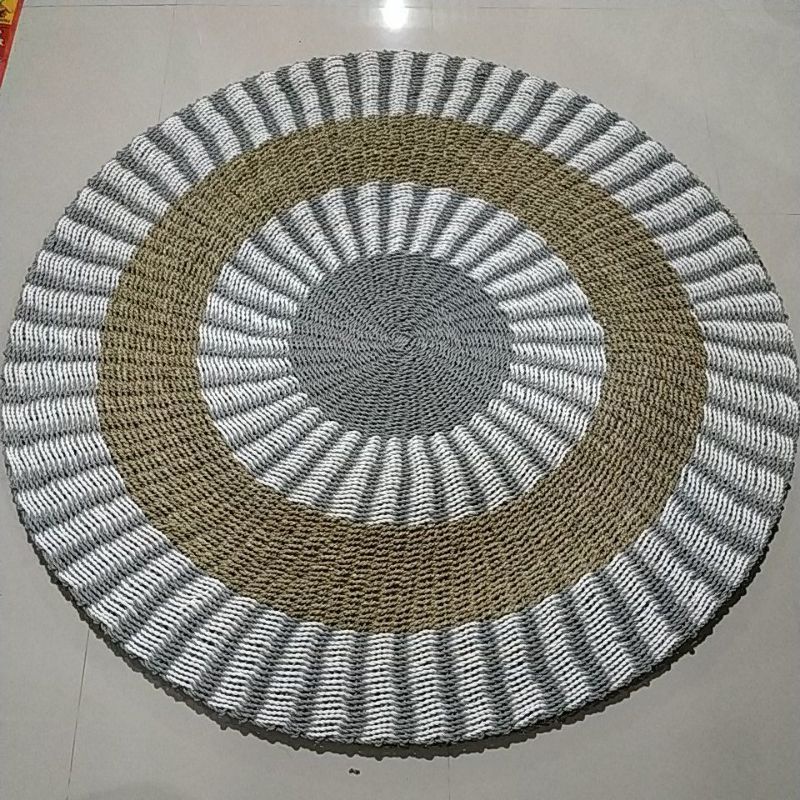 Uk 200Cm / Rug Seagrass / Karpet Anyaman/Karpet Bulat /Floor Mat / Karpet Lantai