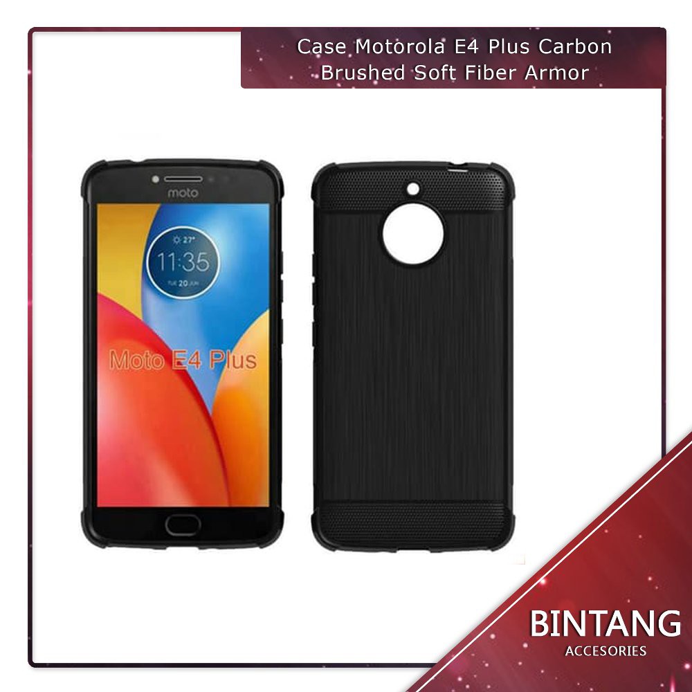 diskon Case Moto E4 Plus Carbon Brushed Soft Fiber Armor