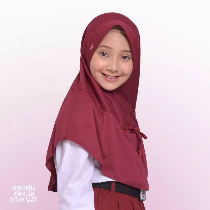 Jilbab Rabbani KALIA Asli, Kerudung Rabani Anak Sekolah Serut depan ORI