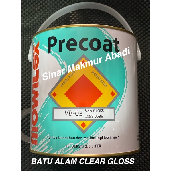 Mowilex Cat Batu Alam Clear Gloss VBA GLOSS DAN HITAM 2.5 LITER