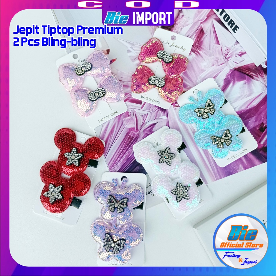 Jepit Rambut Anak Bling-Bling Karakter  Premium Impor Best Seller