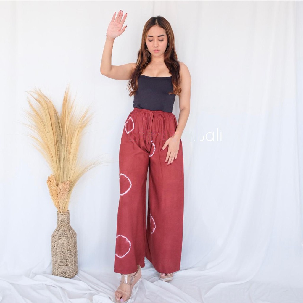 KULOT PANJANG BALI TIE DYE SHIBORI-MERAH