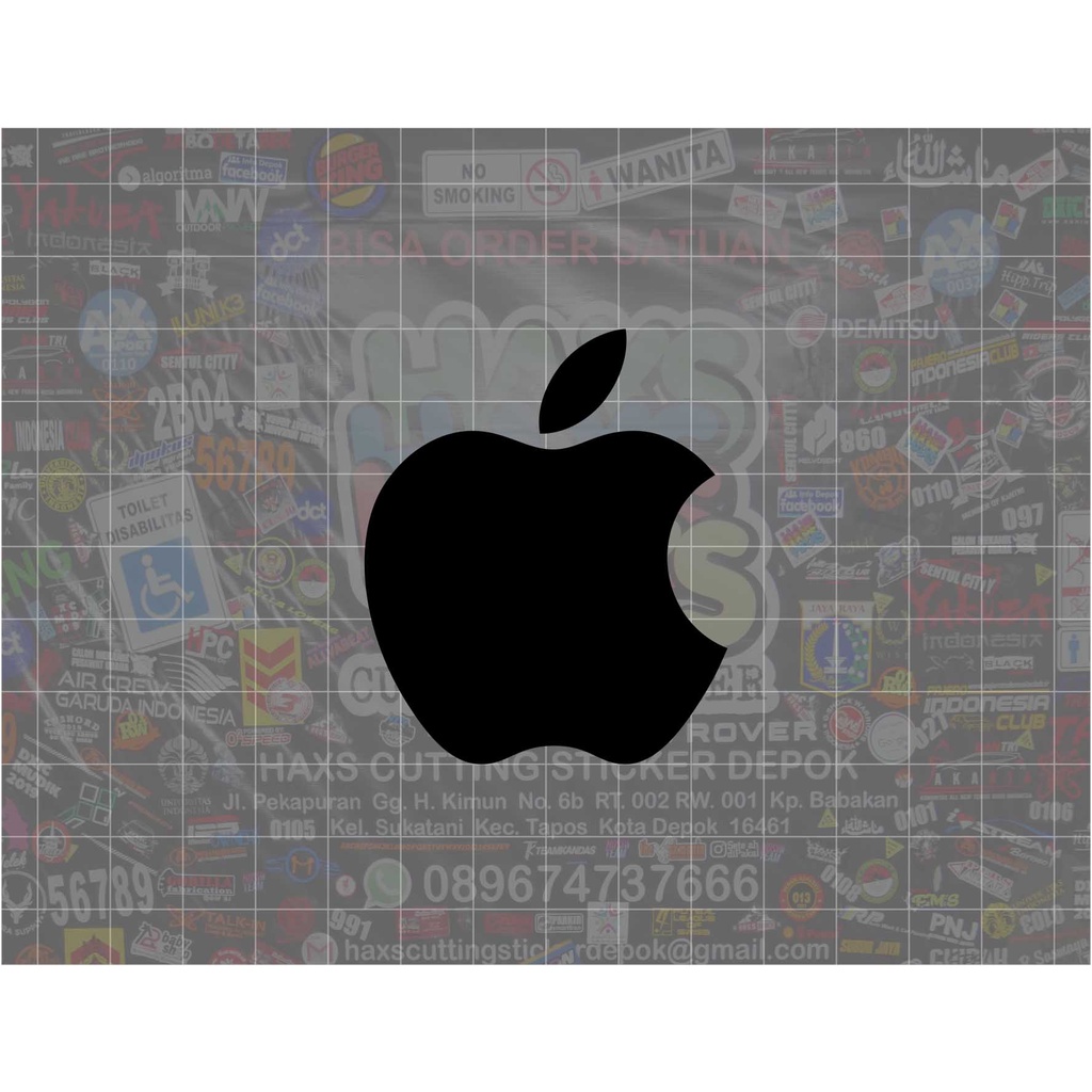 Cutting Sticker Logo Apple Iphone Ipad Untuk Ukuran 6 Cm Untuk Motor Mobil