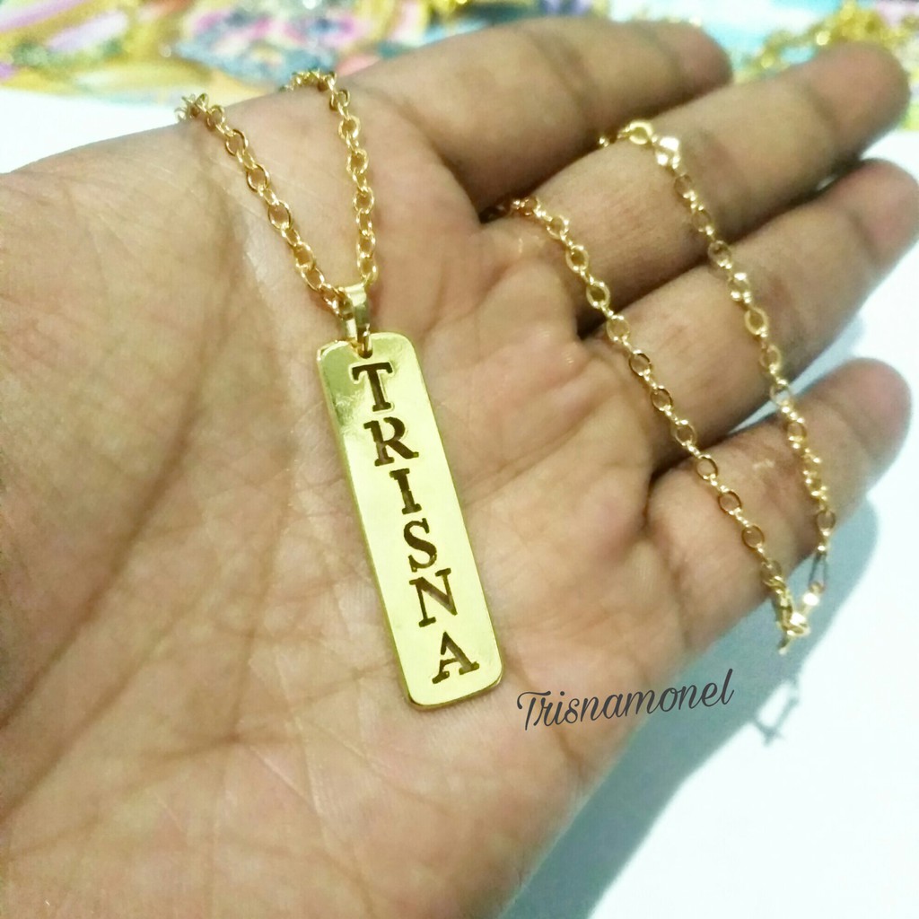 ANTI KARAT !!! kalung monel dan kuningan lapis emas custom nama