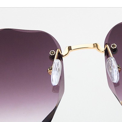 Kacamata Hitam Wanita Fashion Gaya Rimless Gradient Sunglasses