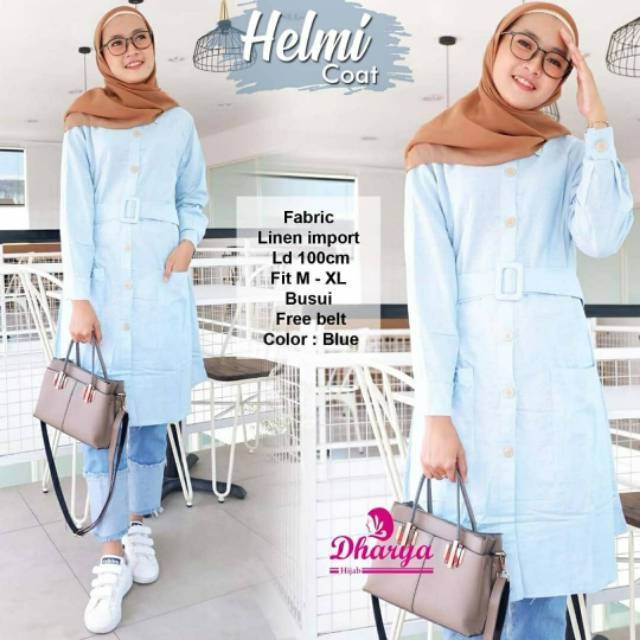 Helmi Coat, COAT WANITA SUPER CANTIK BAHAN LINEN IMPORT LD 100 TERMURAH TERCANTIK