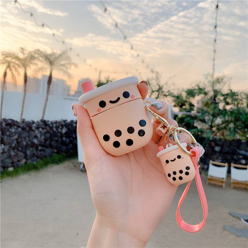 Casing Soft Case Silikon Motif Boba Kawaii Untuk Airpods Pro 3 / 2