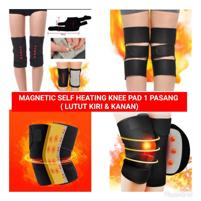 Sabuk Magnet Terapi Pemanas Dekker Pelindung Lutut Original -Magnetic Theraphy Self Heating Knee Pad