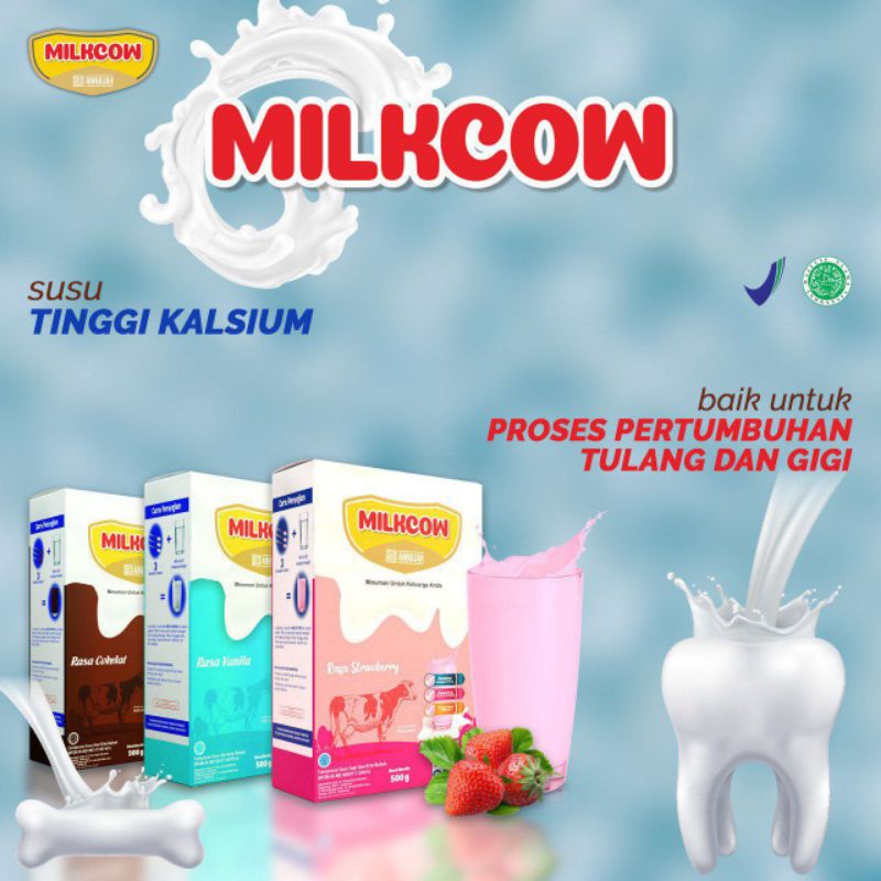 

MILKCOW SUSU GEMUK & TINGGI BADAN susu sapi Full cream 500gram