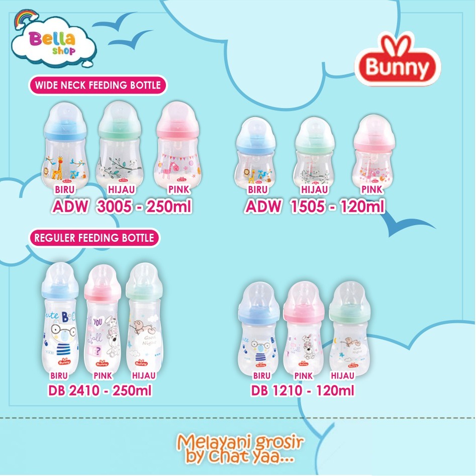 LUSTY BUNNY BOTOL SUSU BAYI REGULER SLIM NECK WIDE NECK BS 3