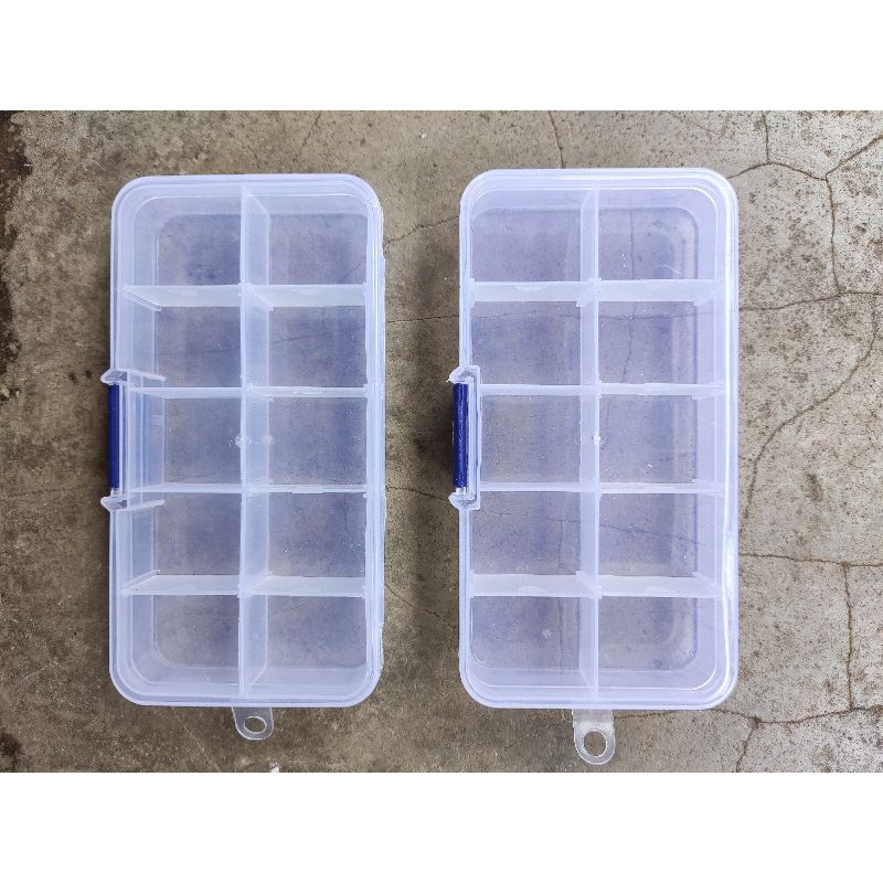 Jual Kotak Box Kecil Storage Multibox Sekat 10 Tempat Pil Obat size ...