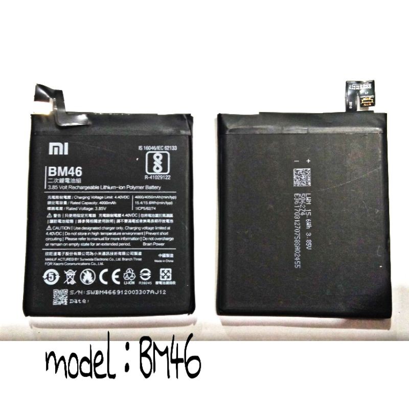 Baterai Battery Batre Xiaomi Redmi Note 3 Note 3 Pro BM 46  BM46 Original