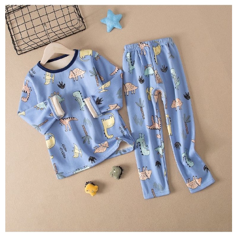 Baju tidur anak laki-laki motif dino dan car umur 2-7 tahun / Baju tidur anak laki-laki umur 2-7 tahun