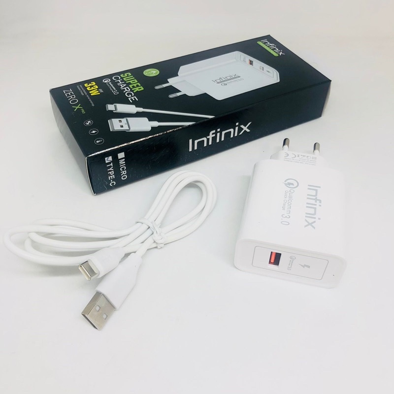 CHARGER INFINIX SUPER CHARGE QC 3.0 33W ZERO XPRO + PACKING MICRO DAN TYPE C