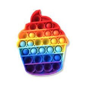 mainan push bubble fidget pop it fidget toy popit rainbow-cupcake