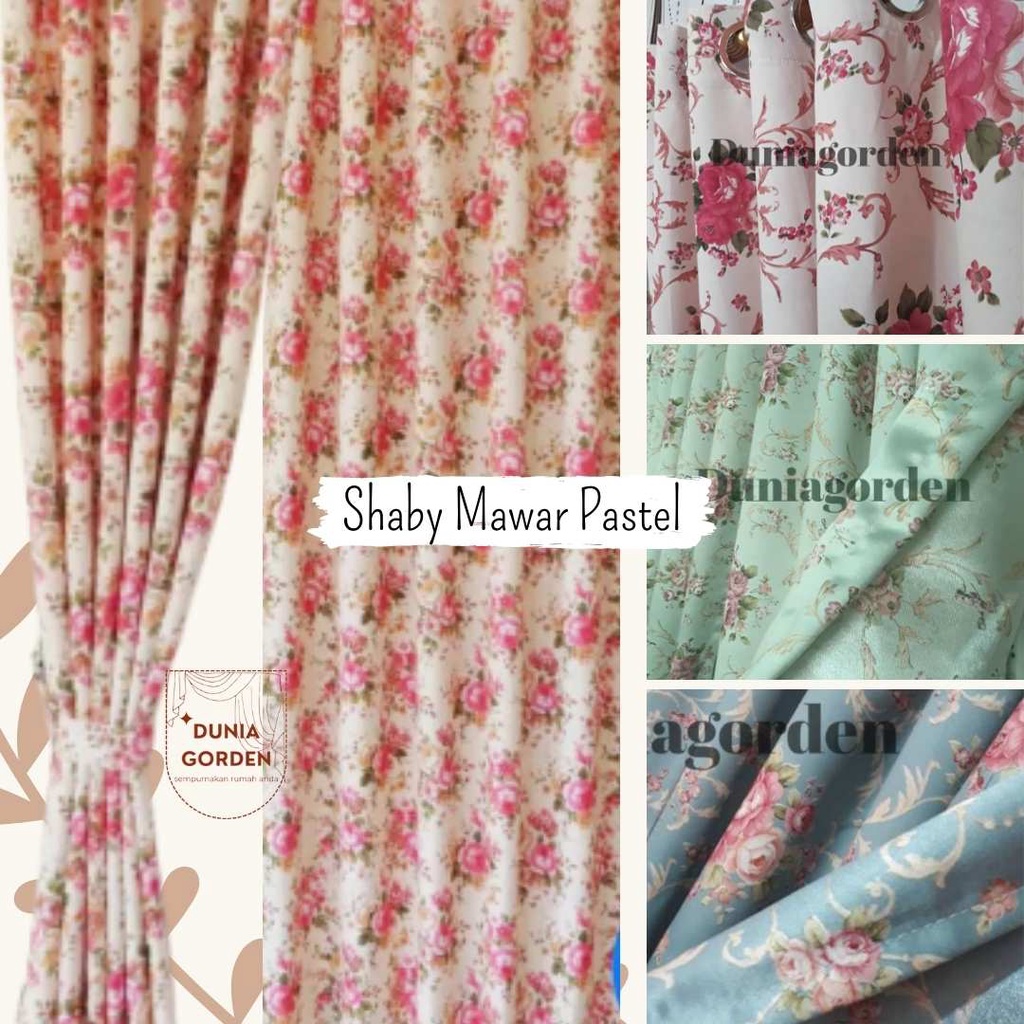 Gorden Jendela Shaby Mawar Pastel Gorden Warna Pastel Gorden Aesthetic Gorden Bunga Korden Jendela B