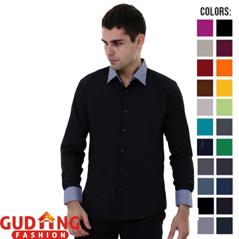 Kemeja Formal Pria Slim Fit Simple Elegant - Banyak Pilihan Warna LNG (COMB)